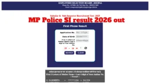 MPESB MP Police SI Result 2026 Declared – Direct Link to Download Scorecard and Category-Wise Cut-Off Marks at esb.mp.gov.in