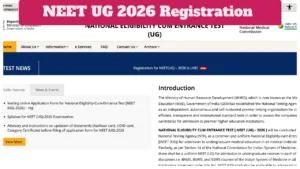 NEET UG 2026 - Registration Ends in 72 Hours, Apply at neet.nta.nic.in in Education category
