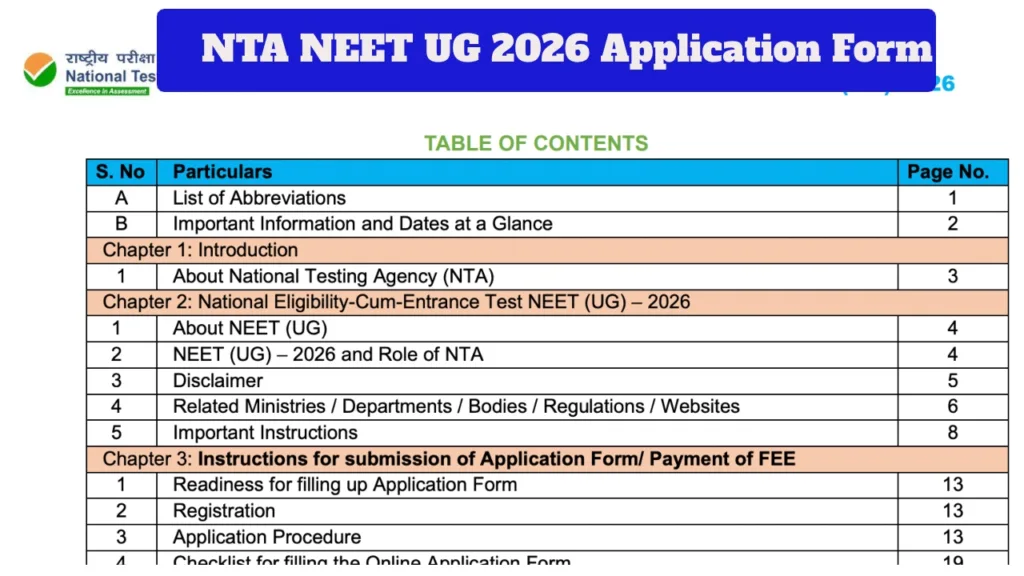 NEET UG 2026 – Apply Now at neet.nta.nic.in, Check Fees, Correction Window and Required Documents