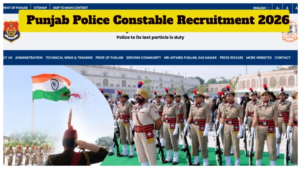 Punjab Police Constable Recruitment 2026 -Notification OUT for 3,298 Posts; How to Apply at punjabpolice.gov.in