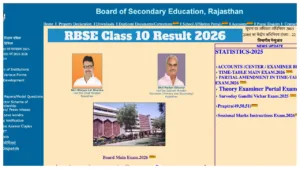 RBSE Class 10 Result 2026 Live – Announced Score March 20? here’s how to check