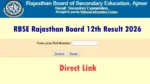 Rajasthan Board 12 Result 2026