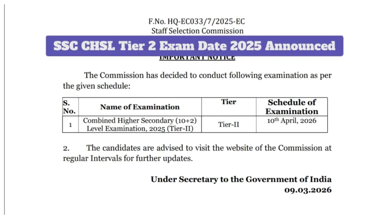 SSC CHSL Tier 2 Exam Date 2025 Announced, Here how to Download Schedule PDF at ssc.gov.in