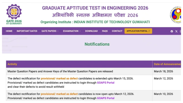 GATE 2026 Result Announced Today – Direct Link to Check Score at gate2026.iitg.ac.in