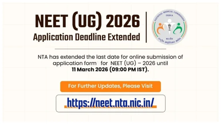 NEET UG 2026 Registration Ends March 11 – Last Chance to Apply at neet.nta.nic.in; Check Direct Link
