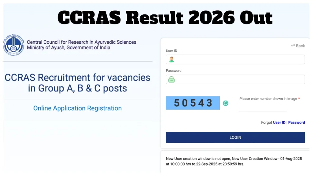 CCRAS Result 2026 Out