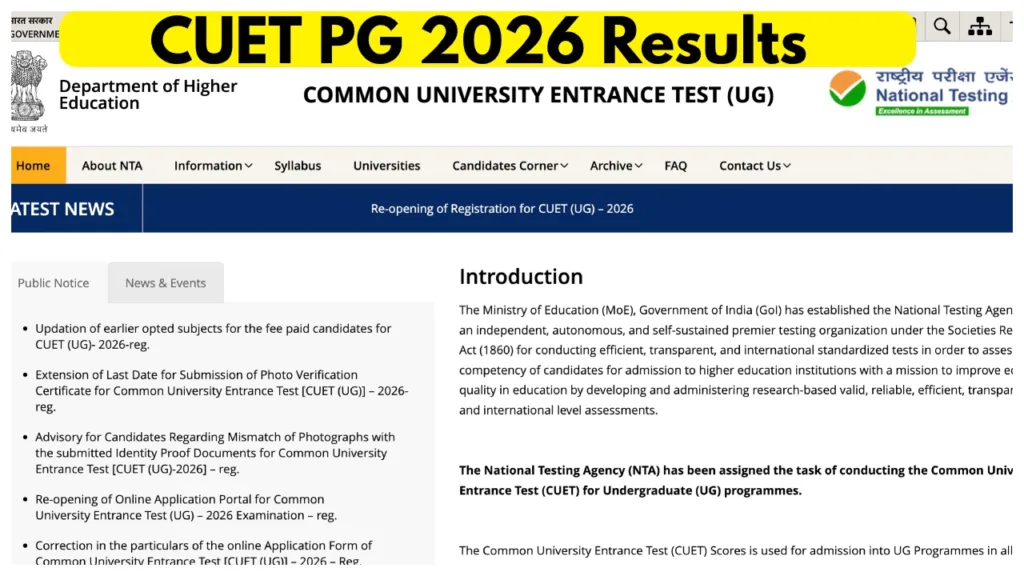 CUET PG 2026 Results – How to Download Your PG Entrance Scorecard at exams.nta.nic.in