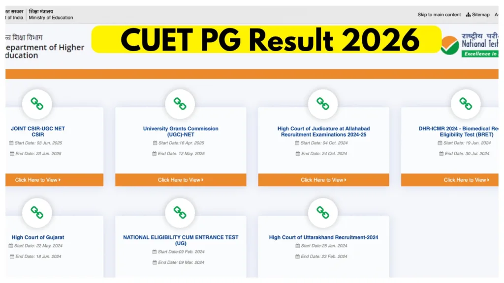CUET PG Result 2026 Today at 5 PM – How to Download Scorecard at exams.nta.ac.in