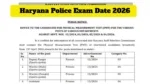 Haryana Police Exam Date 2026