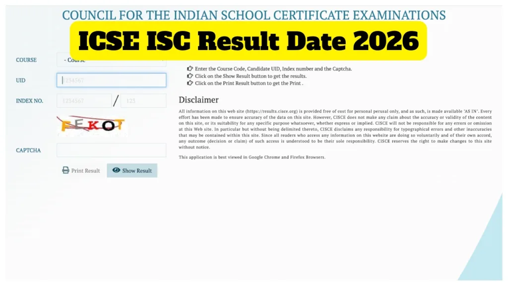 ICSE ISC Result Date 2026 –  How to Check  Scores at cisce.org, Step-by-Step Guide Inside