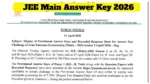 JEE Main Answer Key