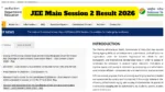 JEE Main Session 2 Result 2026 – Scorecards Today Released at jeemain.nta.nic.in; Steps to Download Scorecard & Check Percentile