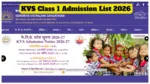 KVS Class 1 Admission List