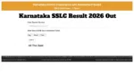 Karnataka SSLC Result 2026 Out