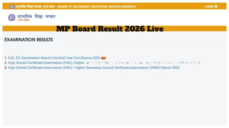 MP Board Result 2026 Live