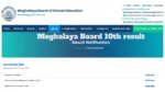 Meghalaya Board 10th Result