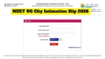 NEET UG City Intimation Slip