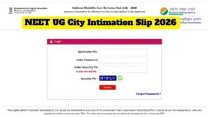 NEET UG City Intimation Slip