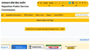 RPSC Admit Card 2026 OUT