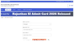 Rajasthan Si Admit Card 2026 Released