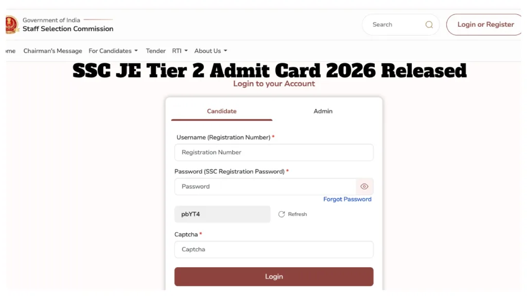 SSC JE Tier 2 Admit Card 2026 Released