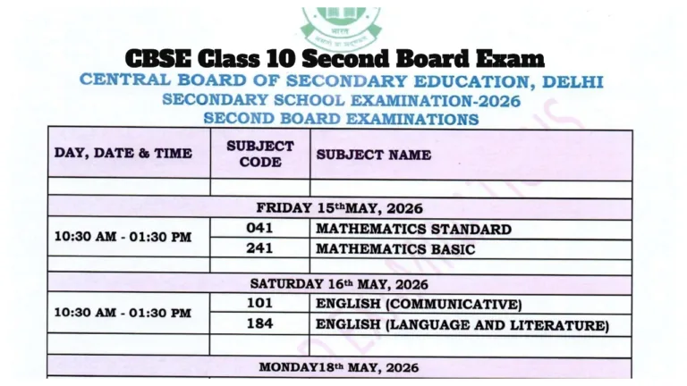 CBSE Class 10 Second Board Exam 2026 Begins – Direct Link to Check Full Schedule