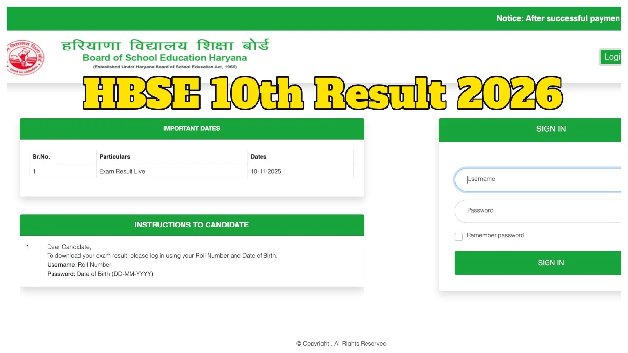 HBSE 10th Result 2026 – How to Check the result Via Roll Number, Direct Link bseh.org.in - Hbse 10th Result 2026 | TIMESBULL