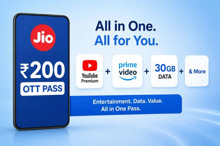 Jio₹200 OTT Pass Is a Game Changer: YouTube Premium, Prime Video, 30GB Data and More Included