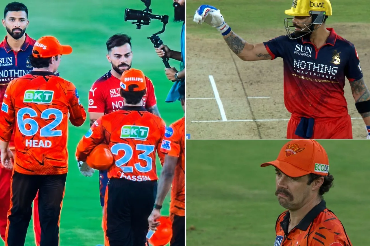 RCB vs SRH – The Exact Moment On-Field Sledging Between Virat Kohli And Travis Head - Rcb Vs Srh | TIMESBULL