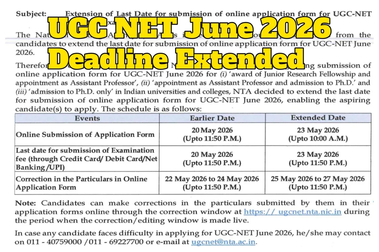 Ugc Net June 2026 Deadline Extended | TIMESBULL