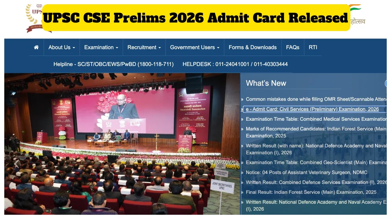 UPSC CSE Prelims 2026 Admit Card Released – Download Hall Ticket at upsc.gov.in - Upsc Cse Prelims 2026 Admit Card Released | TIMESBULL