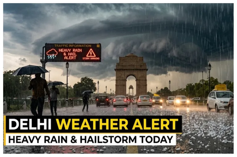 Delhi Weather Forecast – Warning Heavy Rain, & Hailstorm Alert in Delhi, Noida & Ghaziabad Next 7 Hours