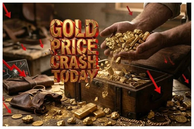 Gold Price Crash – Gold Falls by ₹1,135, Silver Drops ₹4,750, Check 24K & 22K Live Rates
