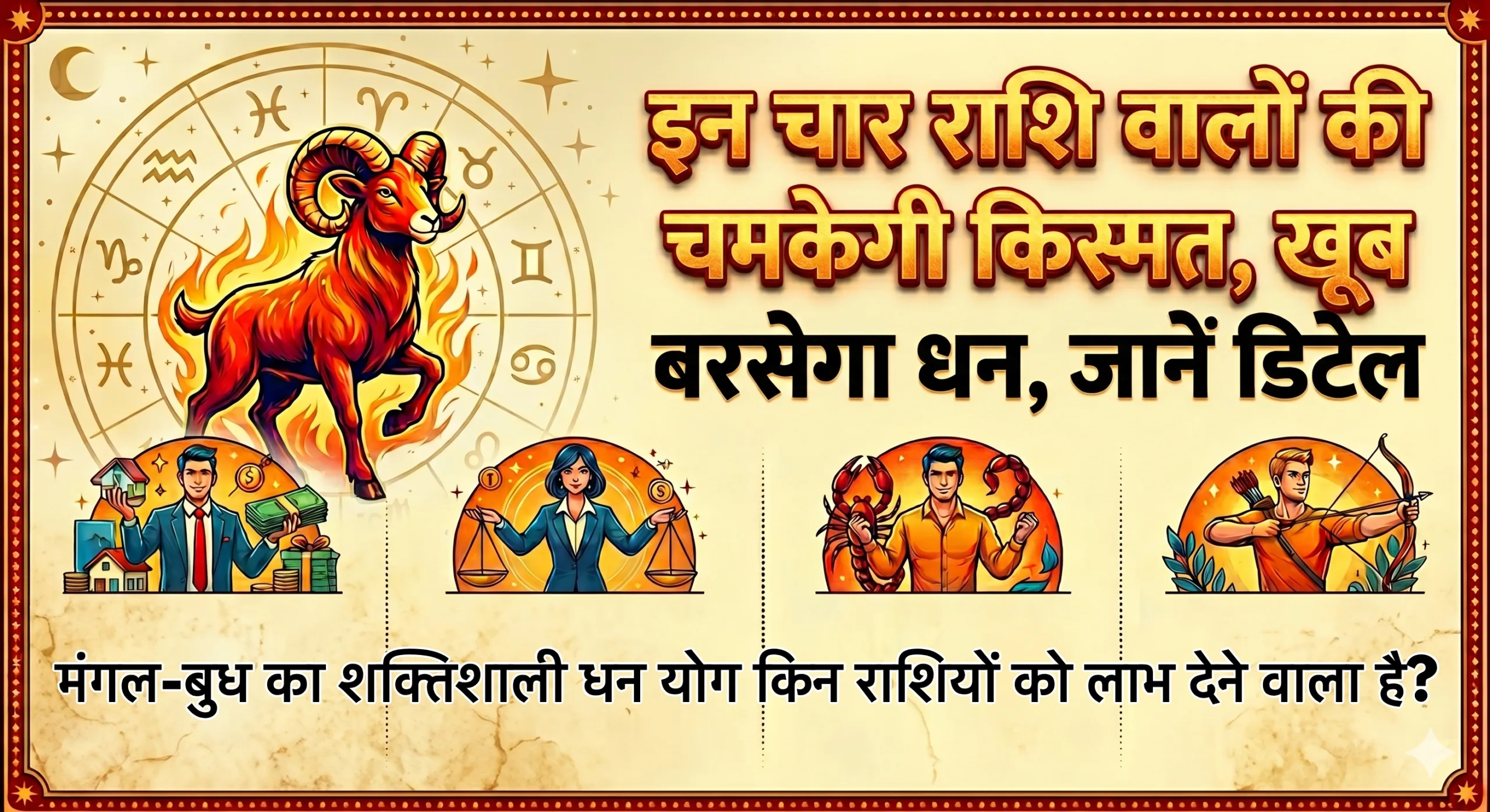 Mangal Budh Yuti 2026: इन चार राशि वालों की चमकेगी किस्मत, खूब बरसेगा धन, जानें डिटेल - Rashi | TIMESBULL
