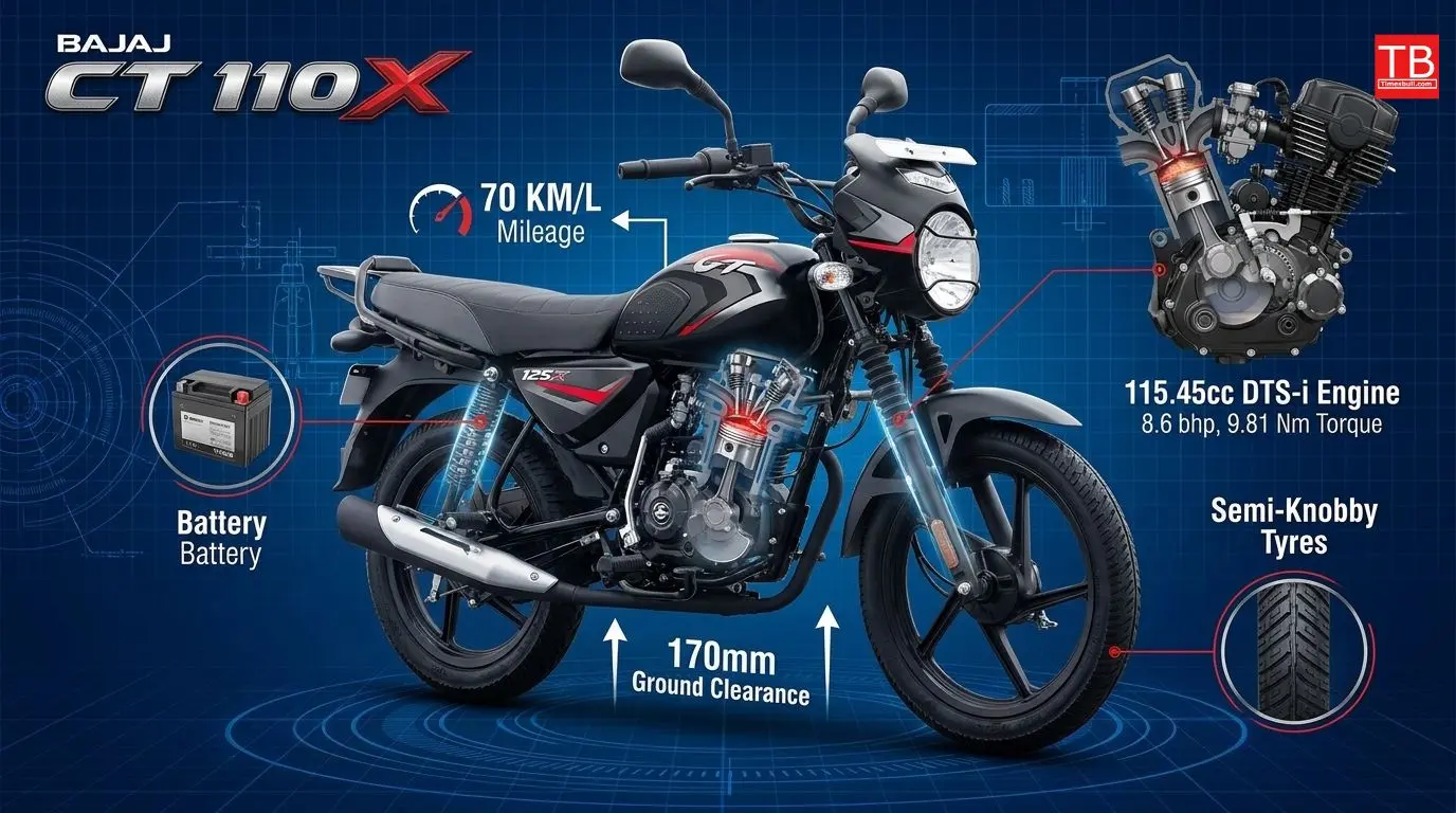 Bajaj CT 110X - the largest engine in this segment