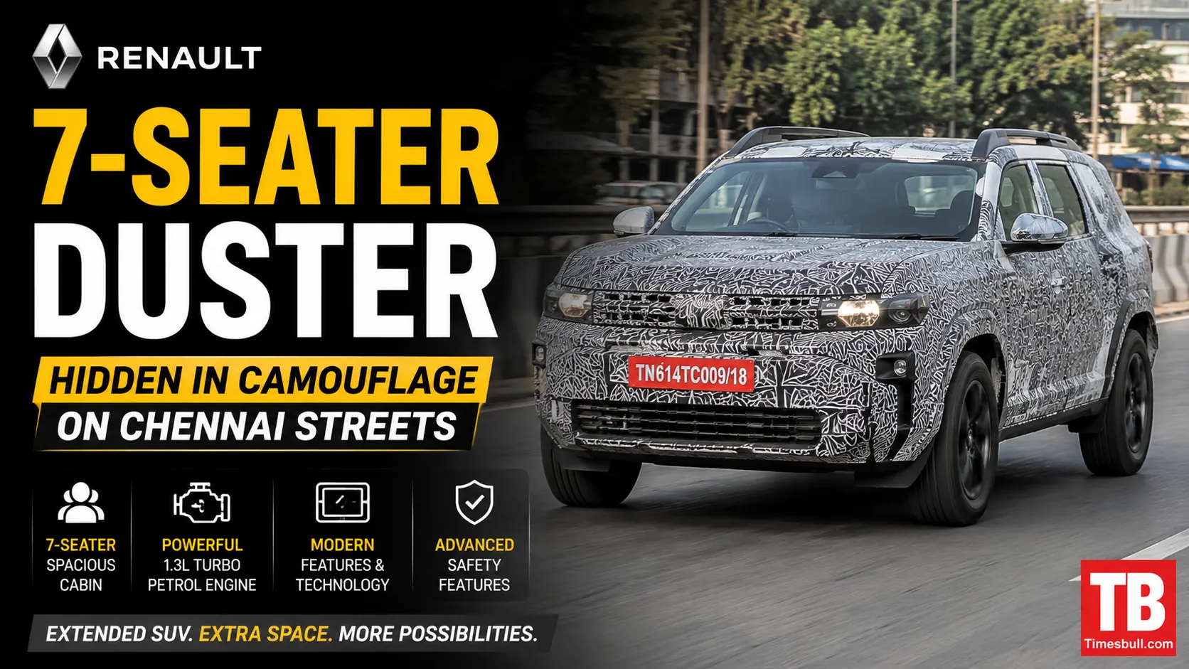 7-Seater Duster Hidden in Camouflage on Chennai Streets