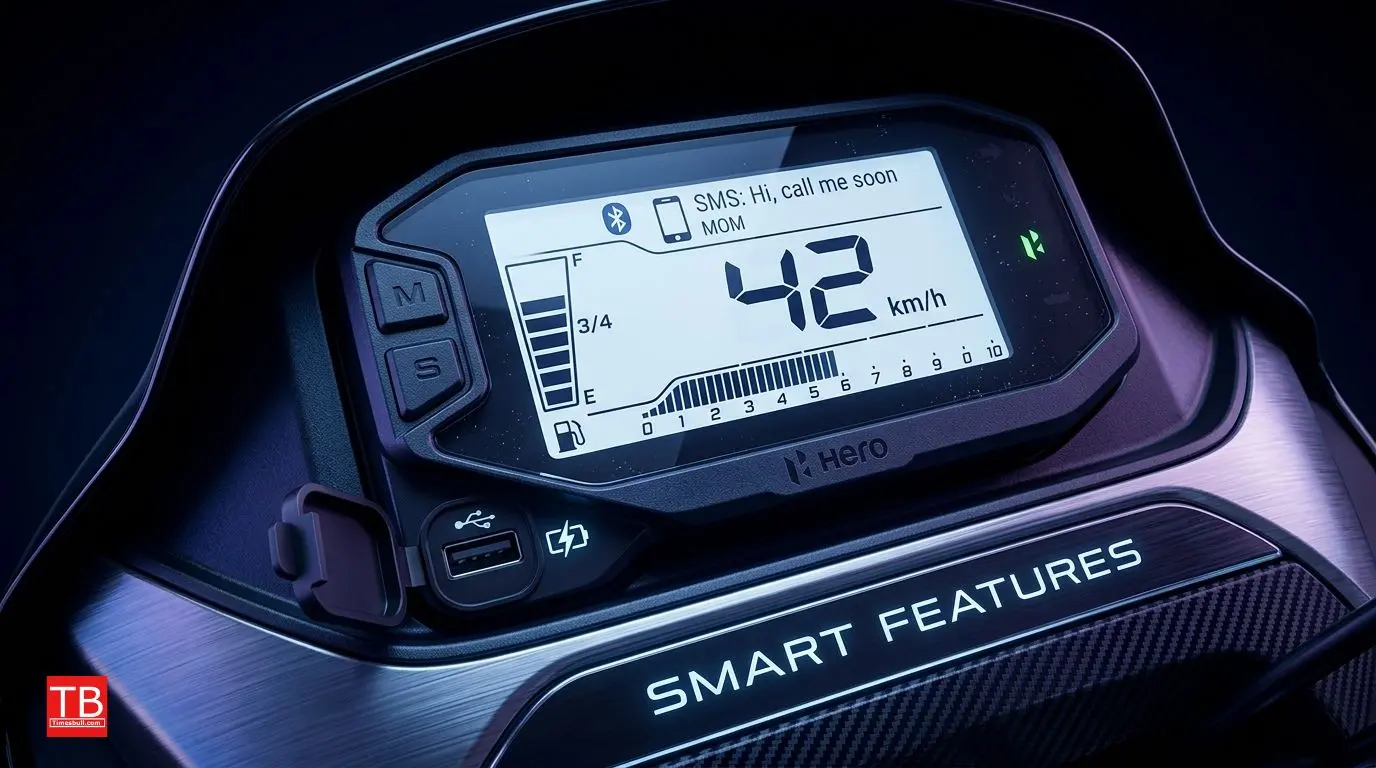 Hero Splendor XTEC's digital instrument cluster