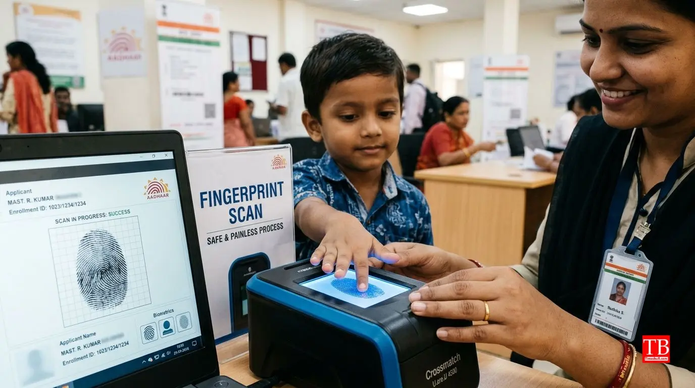 Fingerprint scanning - the process of the child