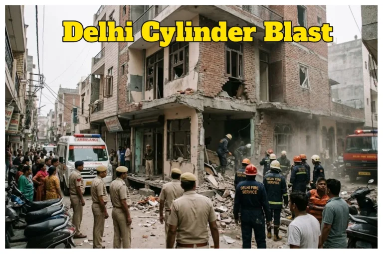 Delhi Cylinder Blast – Building Collapses in Mukundpur After LPG Cylinder Explosion – 3 Rescued