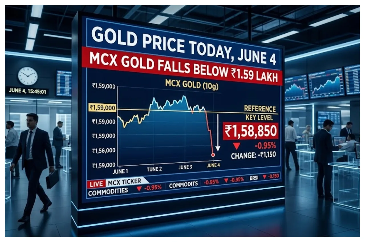 Gold Price Today, June 4 – MCX Gold Falls Below ₹1.59 Lakh, Check City-Wise Rates