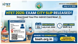 HTET 2026 Exam City