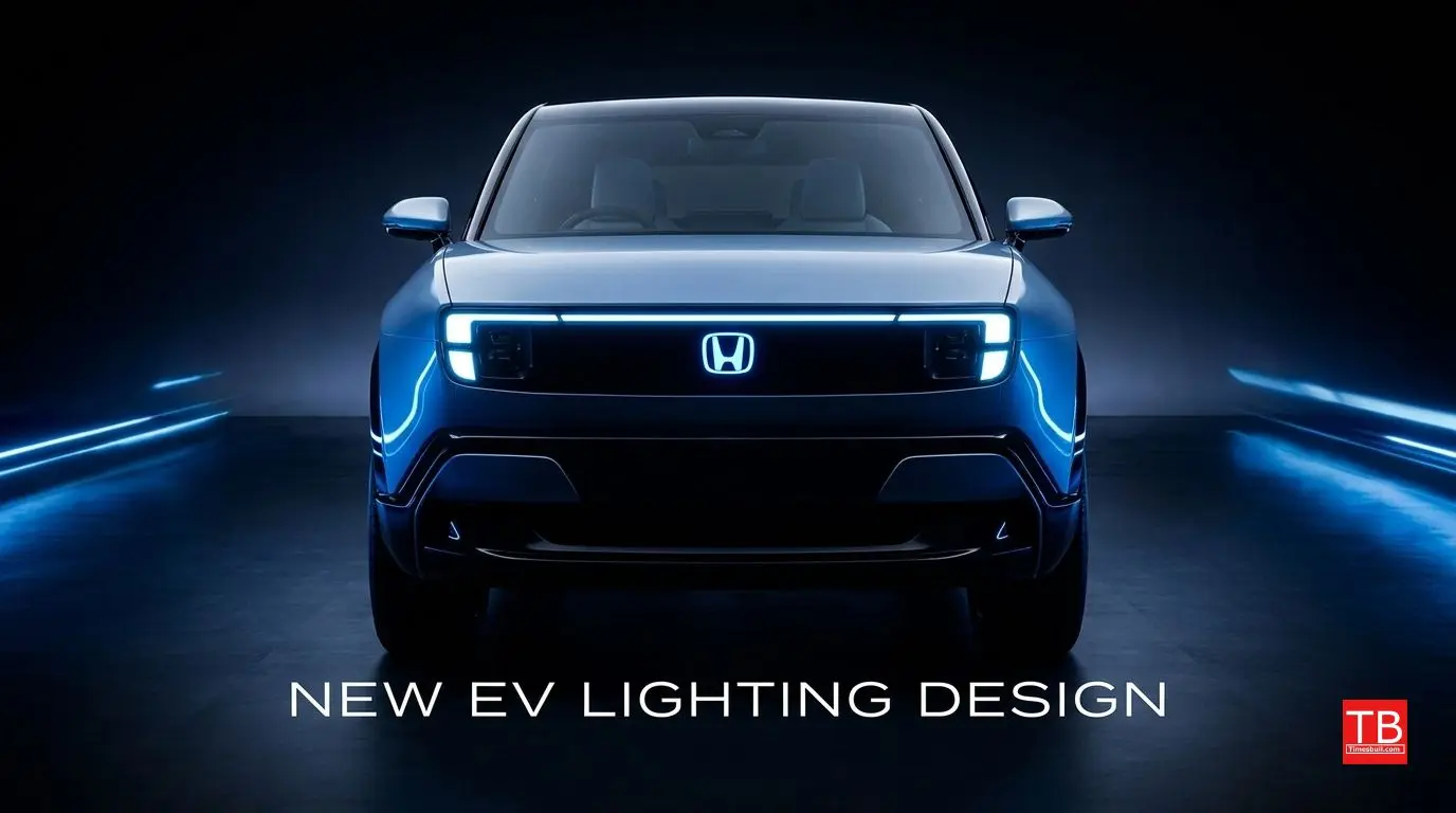 Rectangular LED headlamps at the front