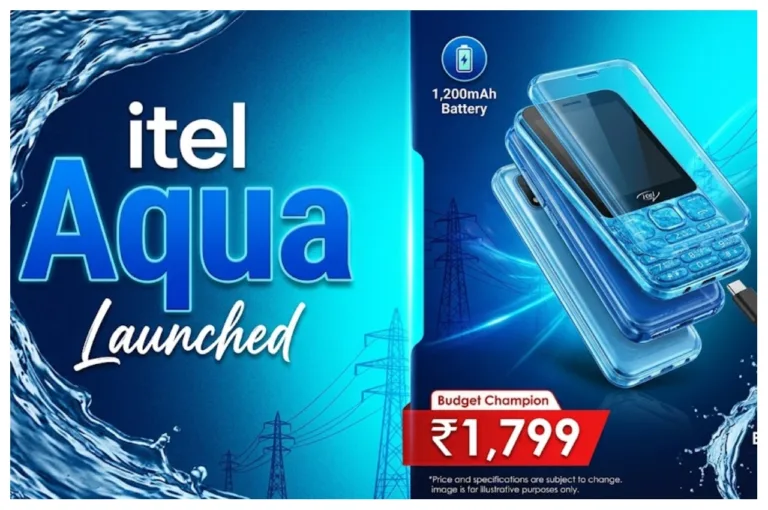 Itel Aqua Launched – Phone with 1,200mAh Battery, Type-C Charging at ₹1,799