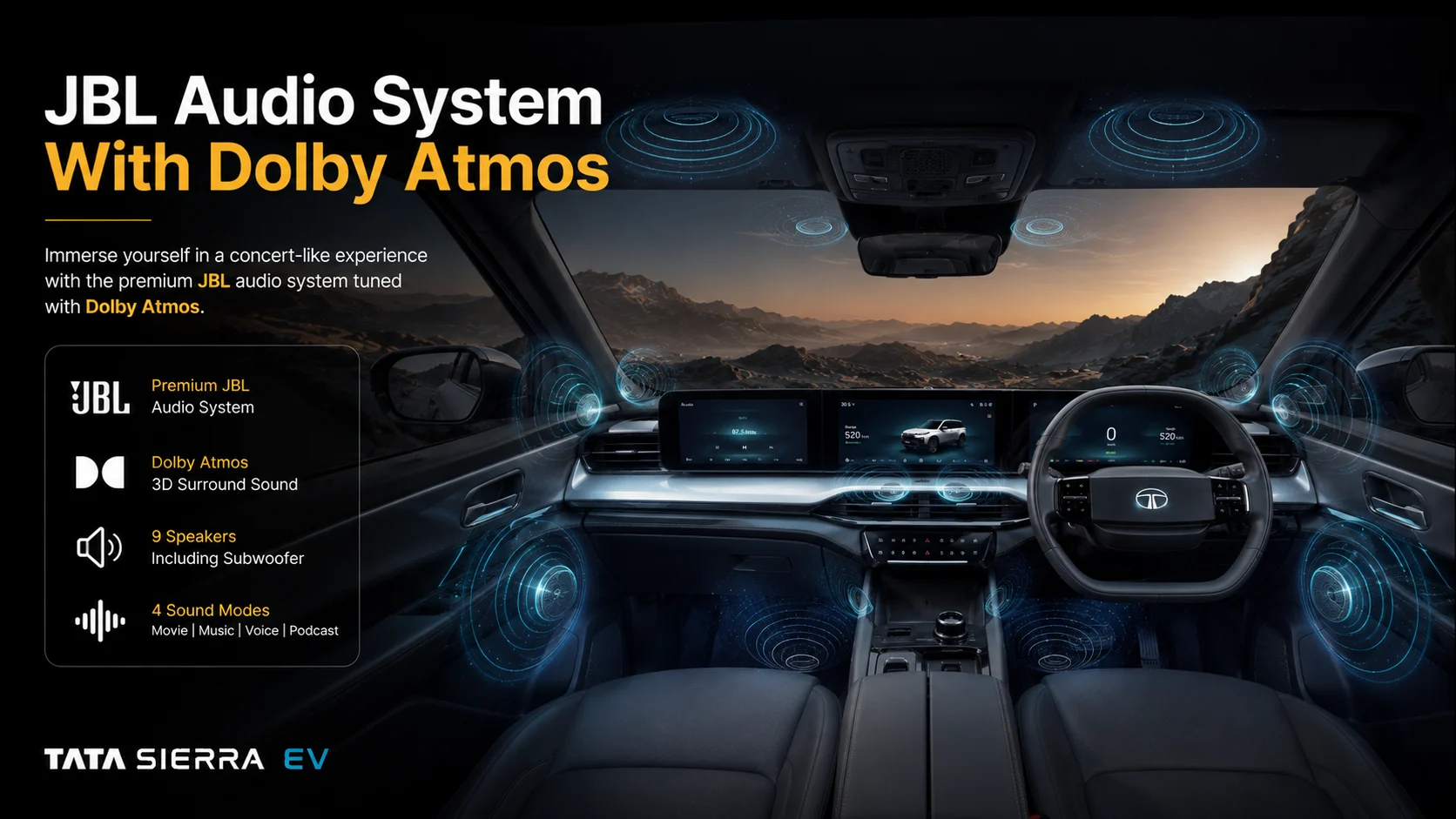 JBL audio system with Dolby Atmos