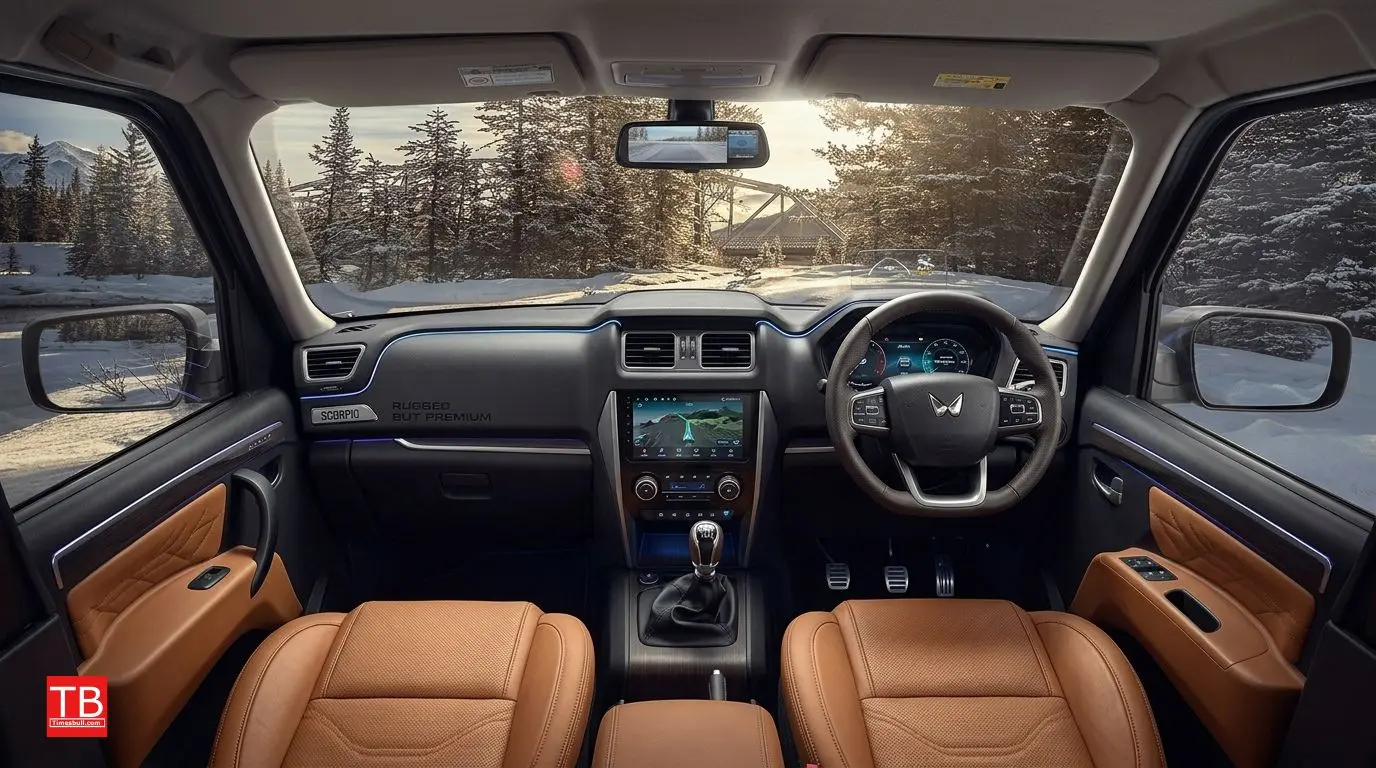The tech-savvy interior of the Mini Scorpio