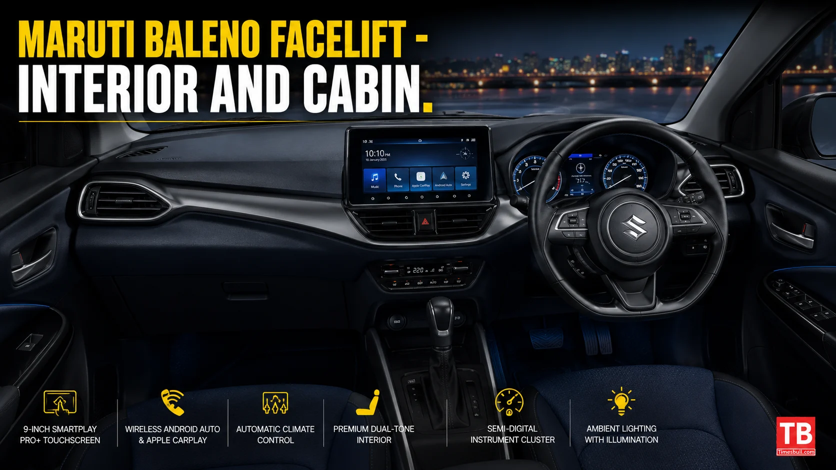 Maruti Baleno Facelift - Interior and Cabin