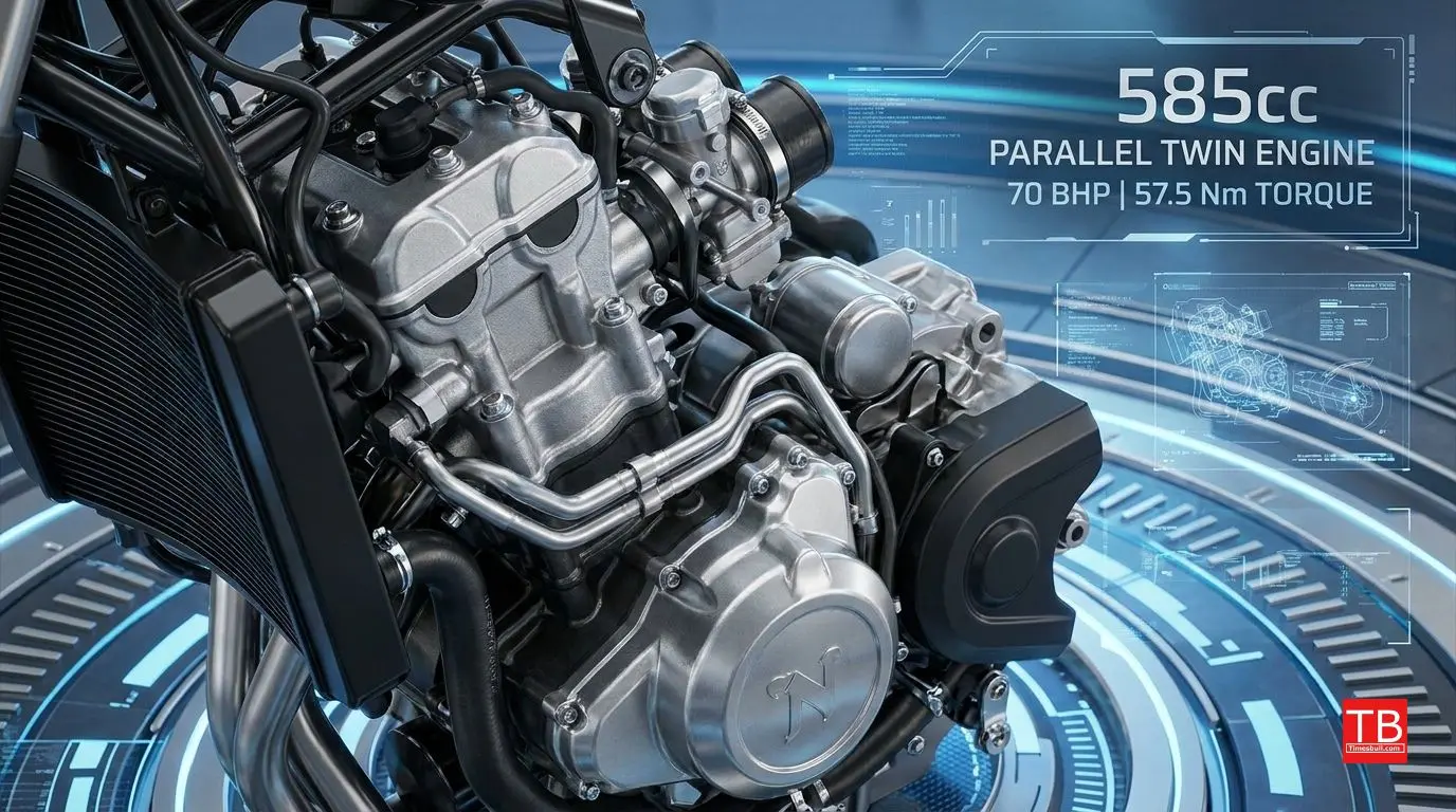 585 cc parallel-twin engine