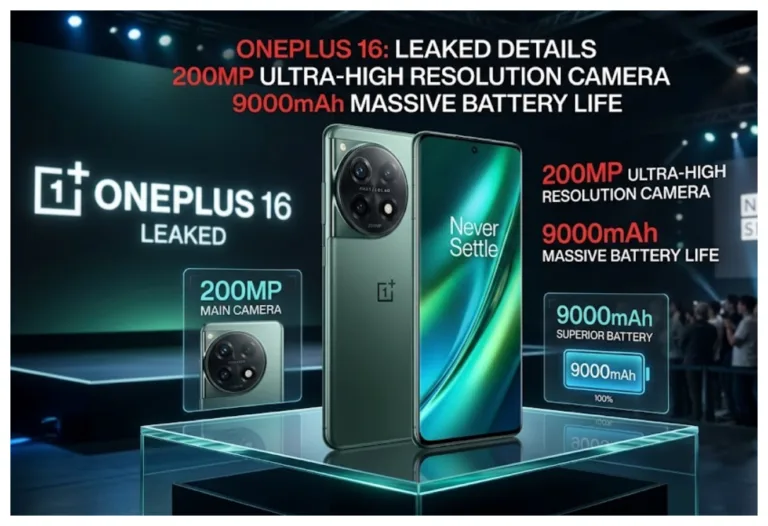 OnePlus 16 Leaked –  New Leak Suggests 200MP Sensor & 9000mAh Battery, Full Specs Tipped