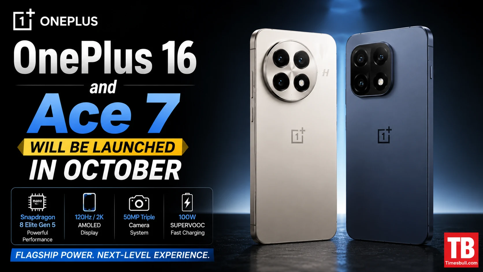 OnePlus 16 and Ace 7 will be launched in October