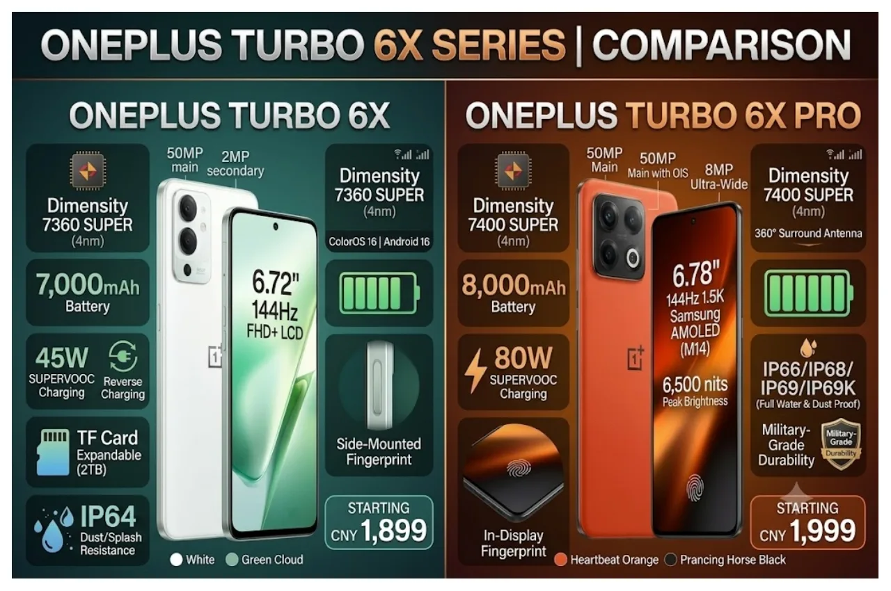OnePlus Turbo 6X vs